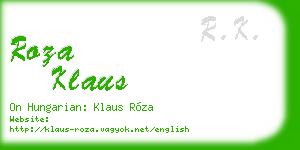 roza klaus business card